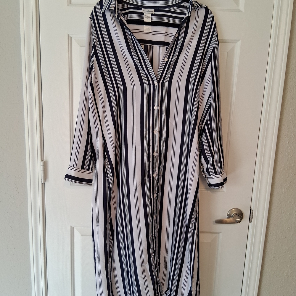 Tommy Bahama Black and White Striped Dress